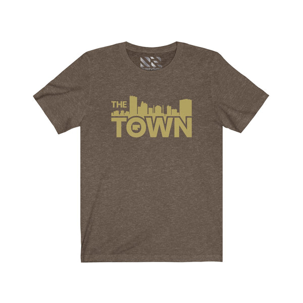 The Town "Skyline" (Gold) Unisex Jersey Short Sleeve Tee