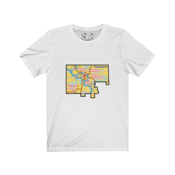 The Town "Map" Unisex Jersey Short Sleeve Tee