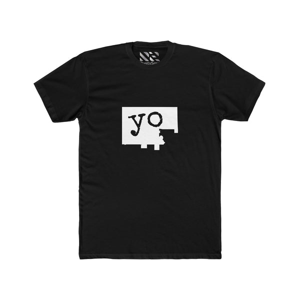 The Town "YO" (White) Men's Cotton Crew Tee