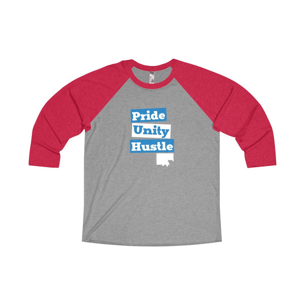 The Town "Pride Unity Hustle" Unisex Tri-Blend 3/4 Raglan Tee