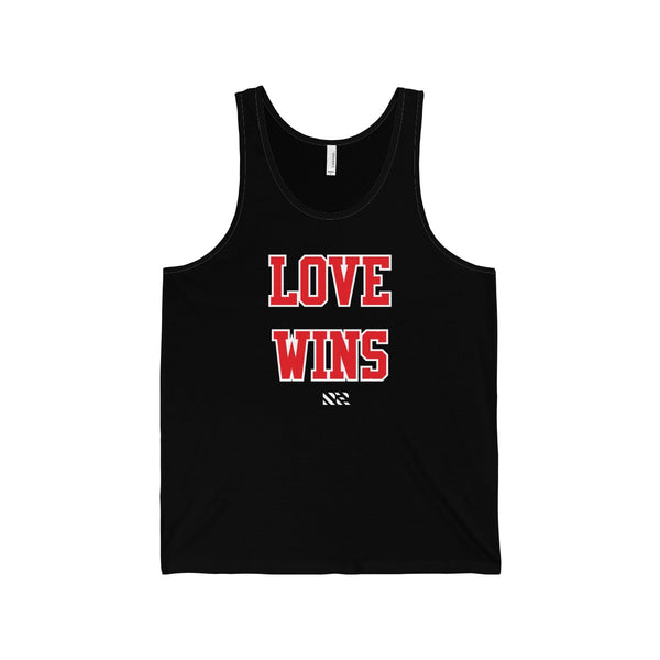 "LOVE WINS" (Red & White) Unisex Jersey Tank