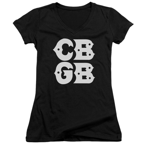 Cbgb - Stacked Logo Junior V Neck