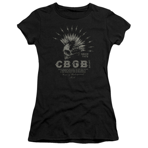 Cbgb - Electric Skull Short Sleeve Junior Sheer
