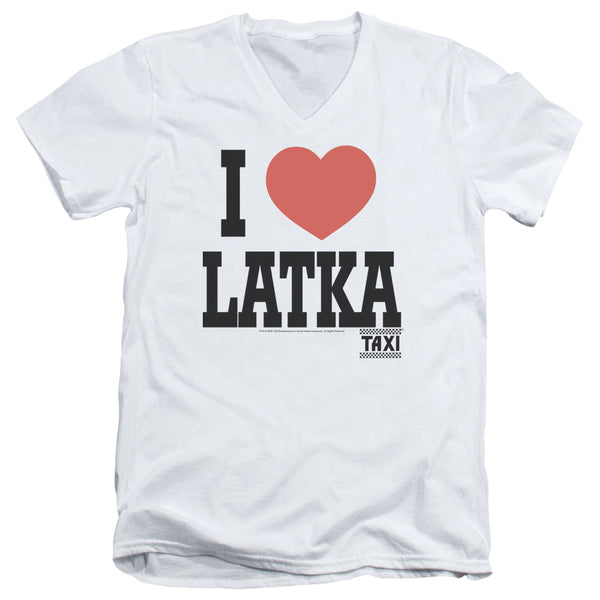 Taxi - I Heart Latka Short Sleeve Adult V Neck