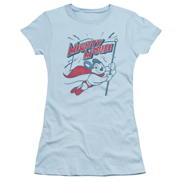 Mighty Mouse - Mighty Flag Short Sleeve Junior Sheer