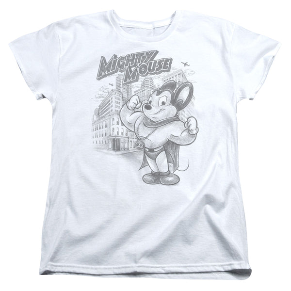 Mighty Mouse - Protect And Serve Short Sleeve Women's Tee