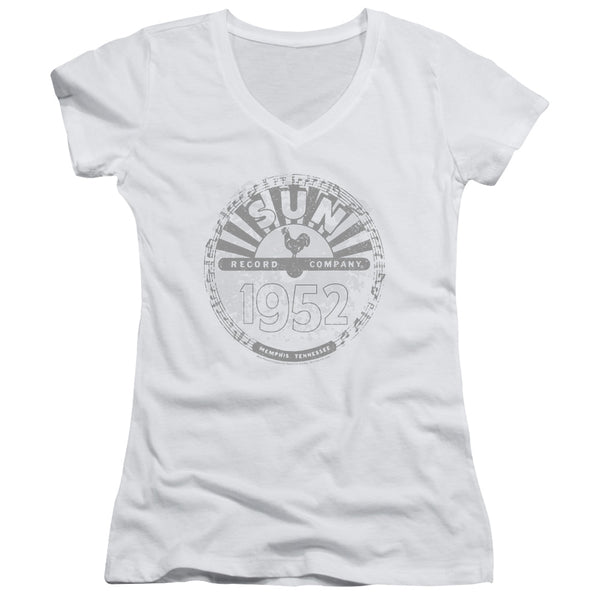 Sun Records - Crusty Logo Junior V Neck