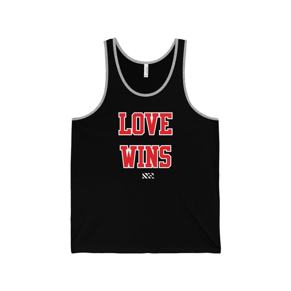 "LOVE WINS" (Red & White) Unisex Jersey Tank