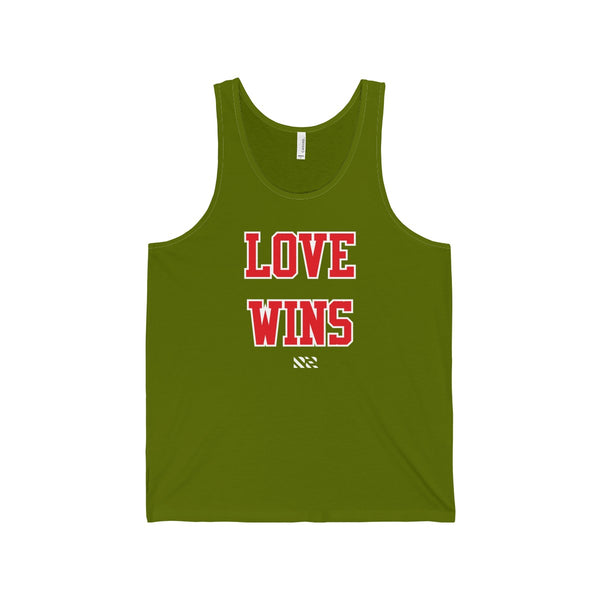 "LOVE WINS" (Red & White) Unisex Jersey Tank