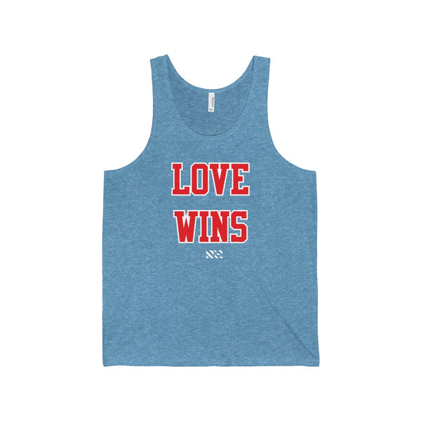"LOVE WINS" (Red & White) Unisex Jersey Tank