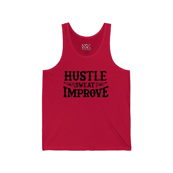 Hustle Sweat Improve (Black) Unisex Jersey Tank