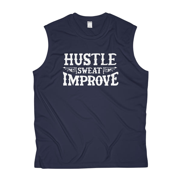 "Hustle Sweat Improve" Men's Sleeveless Performance Tee