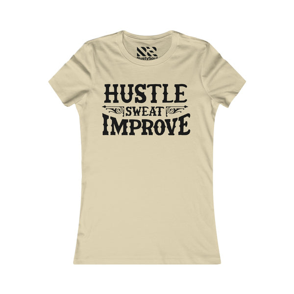 Hustle Sweat Improve--Tee Blk Lettering