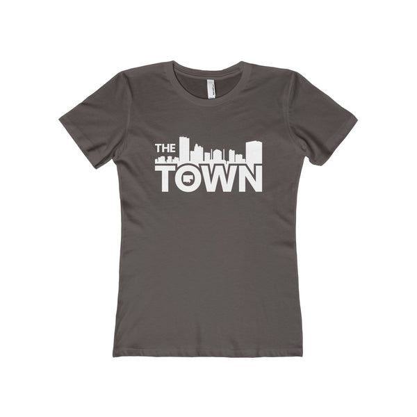 The Town "Skyline" (White) Women's The Boyfriend Tee