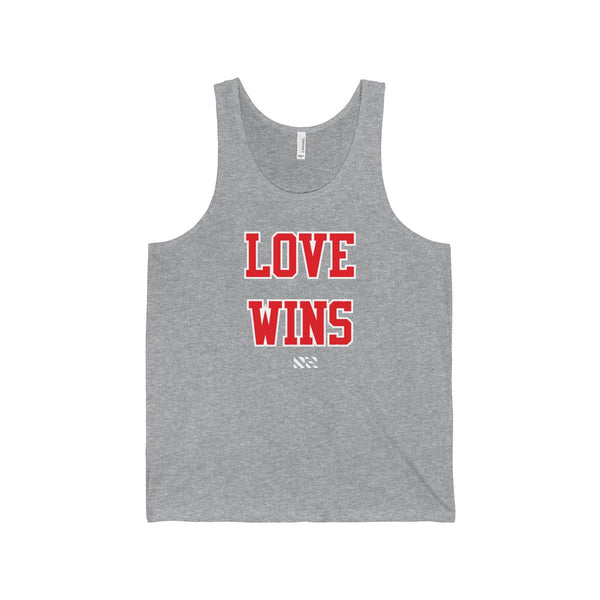 "LOVE WINS" (Red & White) Unisex Jersey Tank