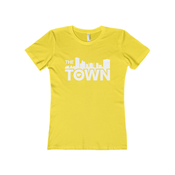 The Town "Skyline" (White) Women's The Boyfriend Tee