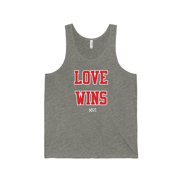 "LOVE WINS" (Red & White) Unisex Jersey Tank