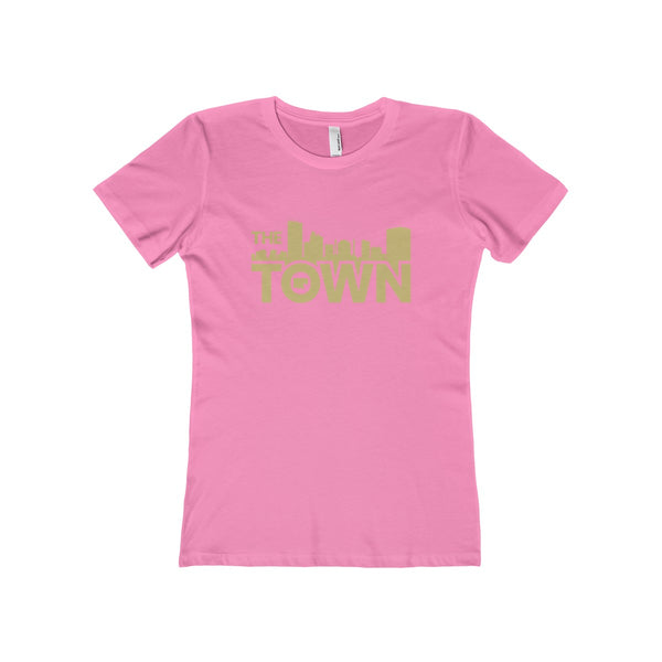 The Town "Skyline" (Gold) Women's The Boyfriend Tee