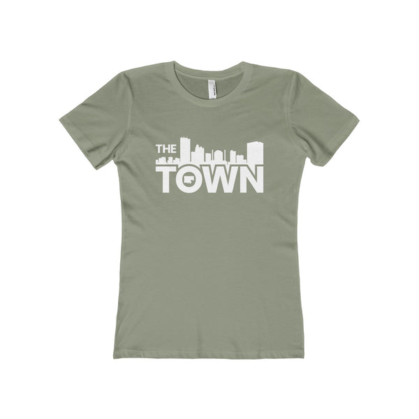The Town "Skyline" (White) Women's The Boyfriend Tee