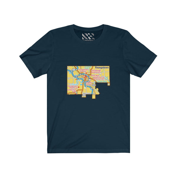 The Town "Map" Unisex Jersey Short Sleeve Tee