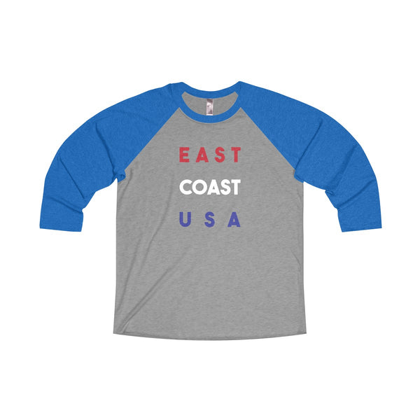 "EAST COAST USA" Unisex Tri-Blend 3/4 Raglan Tee