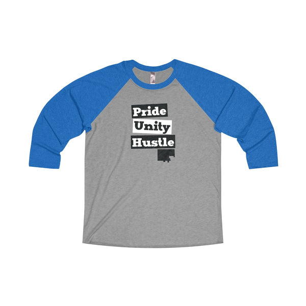 The Town "Pride Unity Hustle" Unisex Tri-Blend 3/4 Raglan Tee