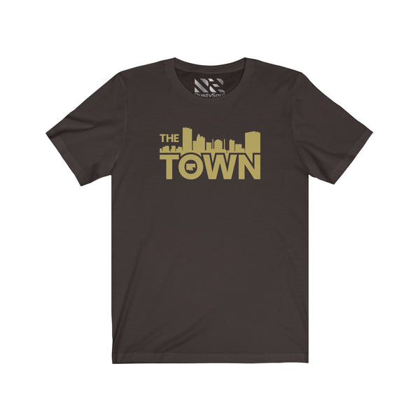 The Town "Skyline" (Gold) Unisex Jersey Short Sleeve Tee