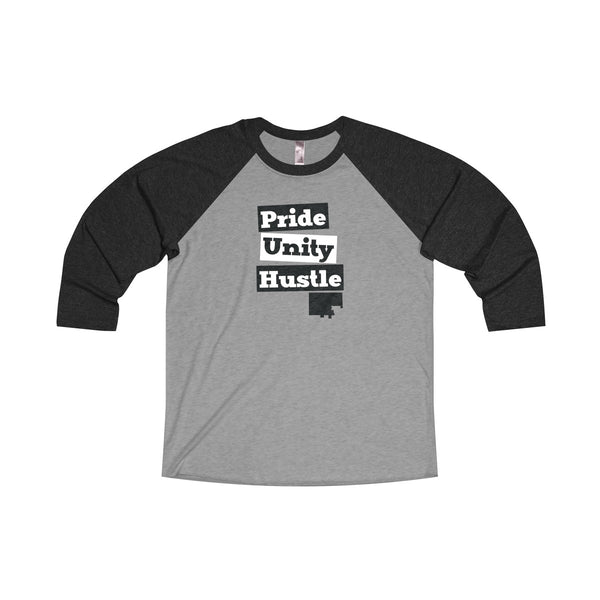 The Town "Pride Unity Hustle" Unisex Tri-Blend 3/4 Raglan Tee