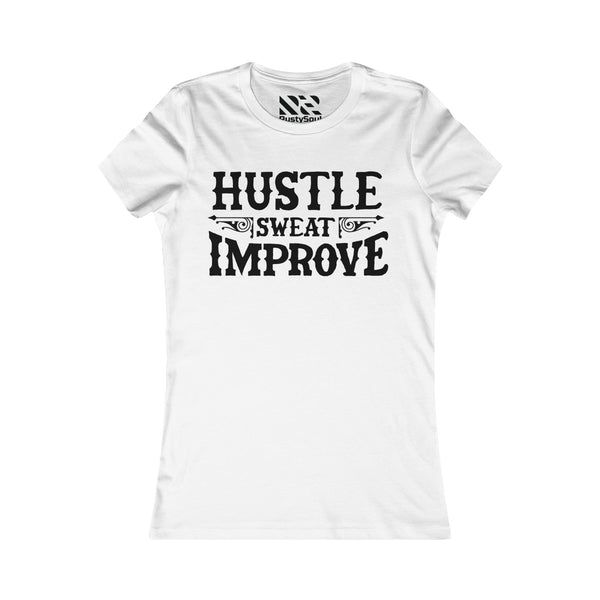 Hustle Sweat Improve--Tee Blk Lettering