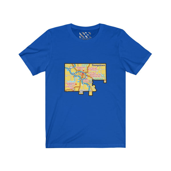 The Town "Map" Unisex Jersey Short Sleeve Tee