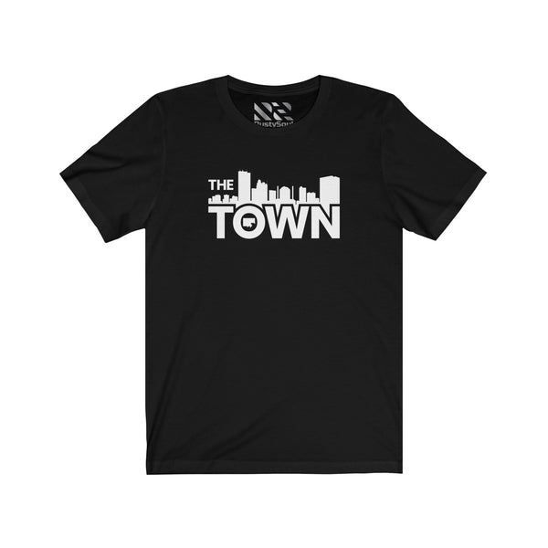 The Town "Skyline" (White) Unisex Jersey Short Sleeve Tee