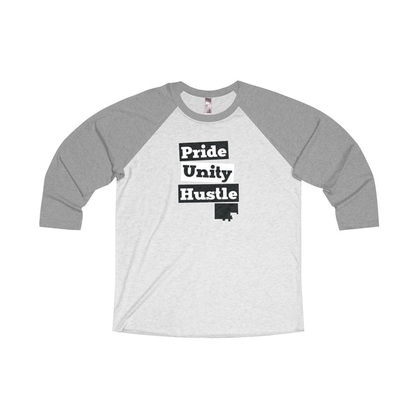 The Town "Pride Unity Hustle" Unisex Tri-Blend 3/4 Raglan Tee