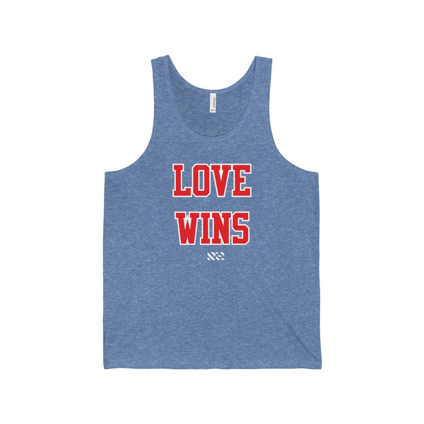 "LOVE WINS" (Red & White) Unisex Jersey Tank