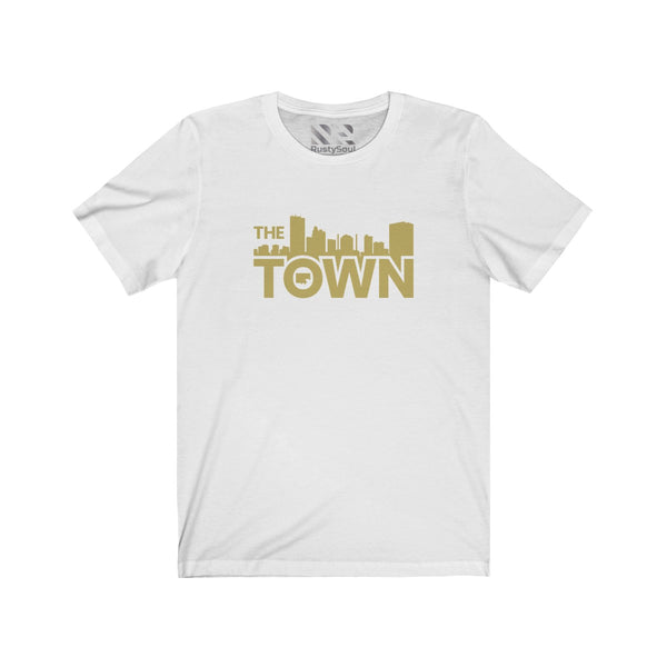 The Town "Skyline" (Gold) Unisex Jersey Short Sleeve Tee