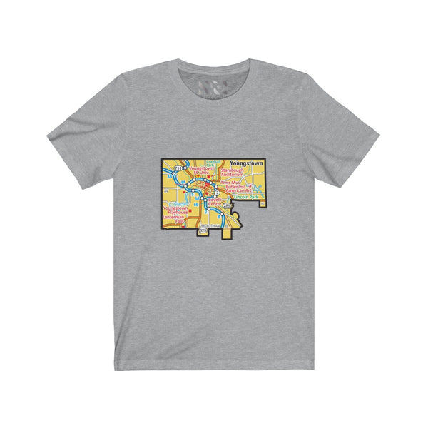 The Town "Map" Unisex Jersey Short Sleeve Tee