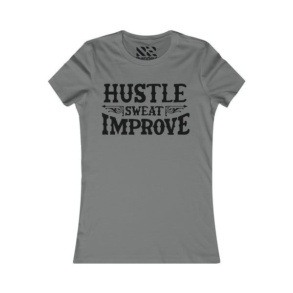 Hustle Sweat Improve--Tee Blk Lettering