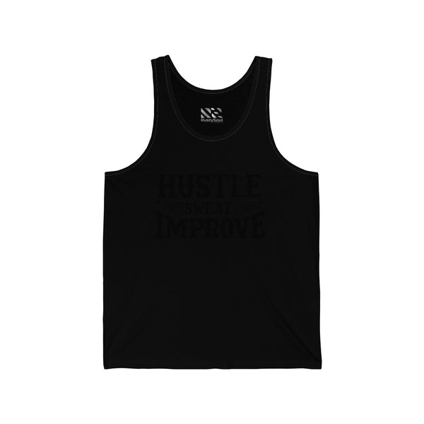 Hustle Sweat Improve (Black) Unisex Jersey Tank