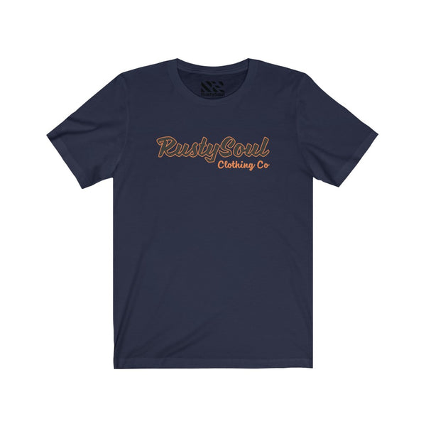 RustySoul Brand (Navy & Orange) Unisex Jersey Short Sleeve Tee