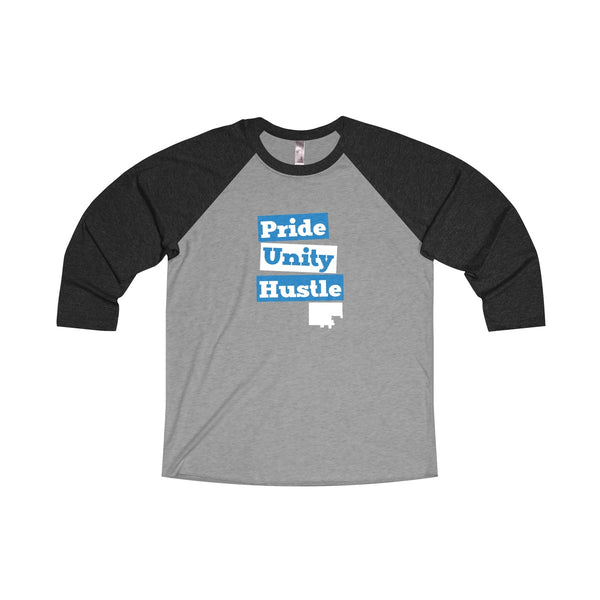 The Town "Pride Unity Hustle" Unisex Tri-Blend 3/4 Raglan Tee