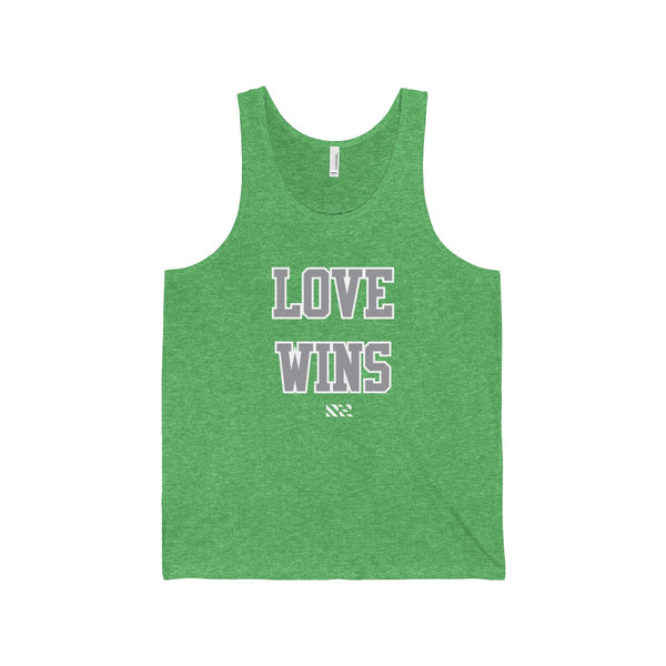 "LOVE WINS" (Gray & White) Unisex Jersey Tank